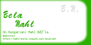 bela mahl business card